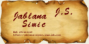 Jablana Simić vizit kartica